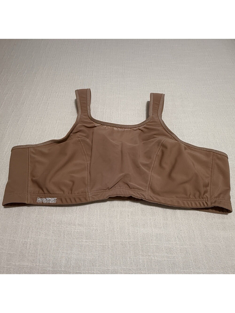 Glamorise 46C High Impact Cami Underwire Sports Bra 9160 Cappuccino  Brown Nude